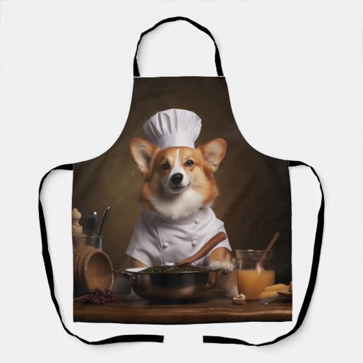 Corgi Dog Chef Schort (Voorkant)
