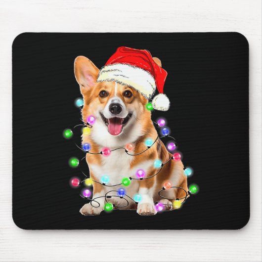 Corgi Dog Christmas Lights Pajama Funny Muismat (Voorkant)