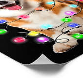 Corgi Dog Christmas Lights Pajama Funny  Poster (Hoek)