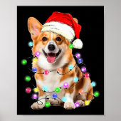 Corgi Dog Christmas Lights Pajama Funny Poster (Voorkant)