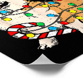 Corgi Dog Christmas Lights Pajama Santa Xmas Pet D Poster (Hoek)