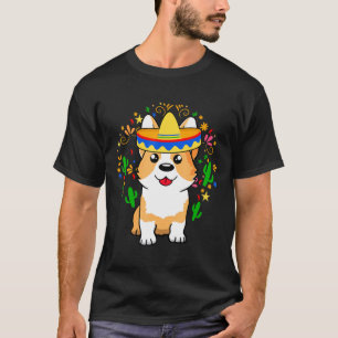 Corgi Dog Cinco de Mayo, mei gevierd T-shirt