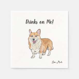 Corgi Dog Cocktail servetten