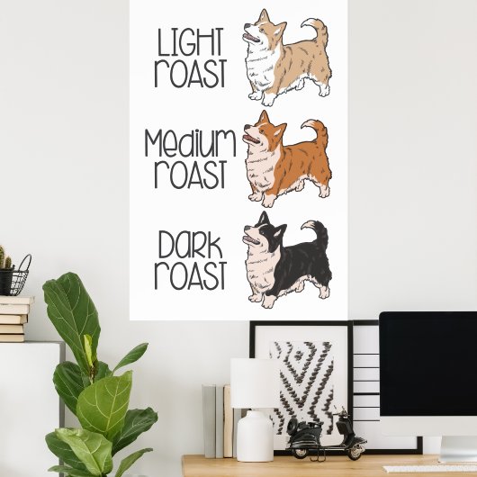 Corgi Dog & Coffee Poster (Thuiskantoor)