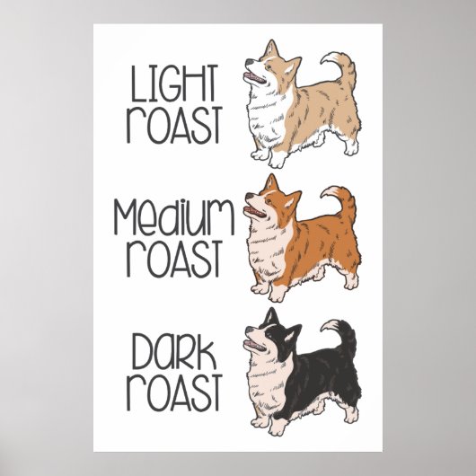 Corgi Dog & Coffee Poster (Voorkant)