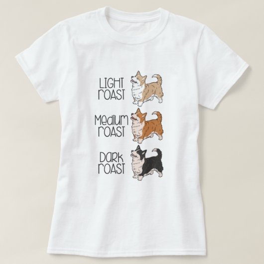 Corgi Dog & Coffee T-shirt (Design voorkant)