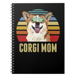 Corgi Dog Corgis Best Dog Mam Ever Retro Sunset be Notitieboek