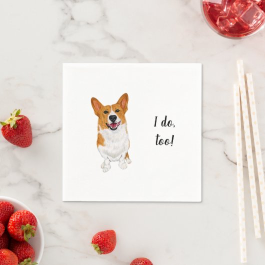 Corgi Dog Custom Cocktail Napkin Servet (Insitu)