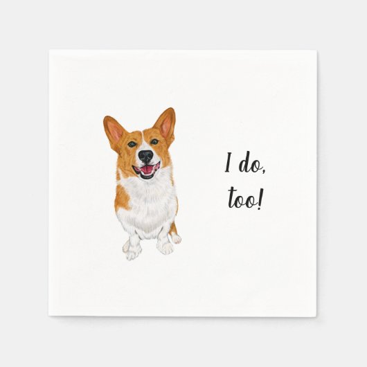 Corgi Dog Custom Cocktail Napkin Servet (Voorkant)