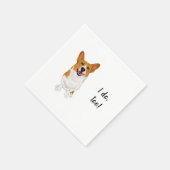 Corgi Dog Custom Cocktail Napkin Servet (Hoek)
