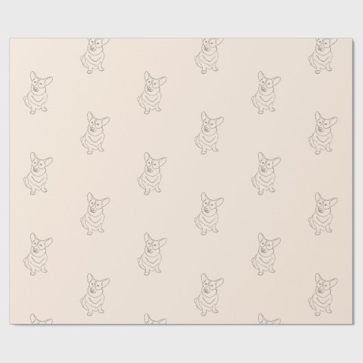 Corgi Dog Decorated Wrapping Paper Cadeaupapier (Vlak)