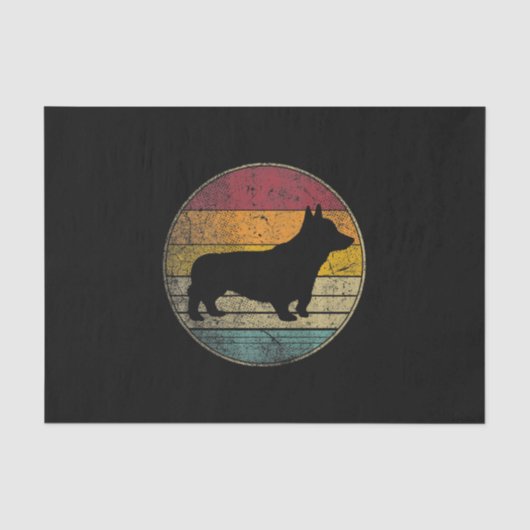 Corgi Dog Distress Silhouette Tissuepapier (Voorkant)