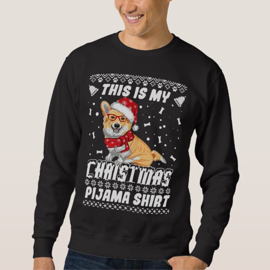 Corgi Dog Dit is mijn kerstpajama grappig lelijk Trui (Voorkant)