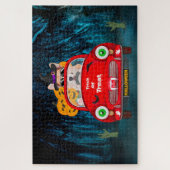 Corgi Dog Driving Car Scary Halloween Legpuzzel (Verticaal)