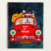 Corgi Dog Driving Car Scary Halloween Planner (Voorkant)