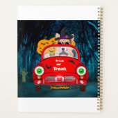 Corgi Dog Driving Car Scary Halloween Planner (Achterkant)