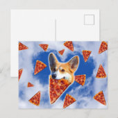 Corgi Dog Eating Pizza Briefkaart (Voorkant / Achterkant)