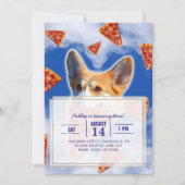 Corgi Dog Eating Pizza Kaart (Voorkant)
