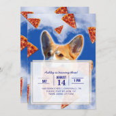 Corgi Dog Eating Pizza Kaart (Voorkant / Achterkant)