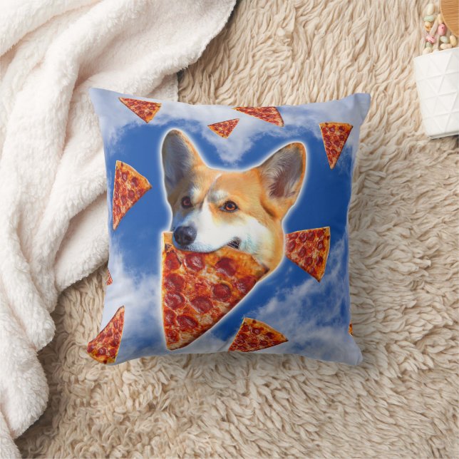 Corgi Dog Eating Pizza Kussen (Deken)