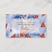 Corgi Dog Eating Pizza Visitekaartje (Achterkant)