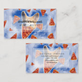 Corgi Dog Eating Pizza Visitekaartje (Voorkant / Achterkant)