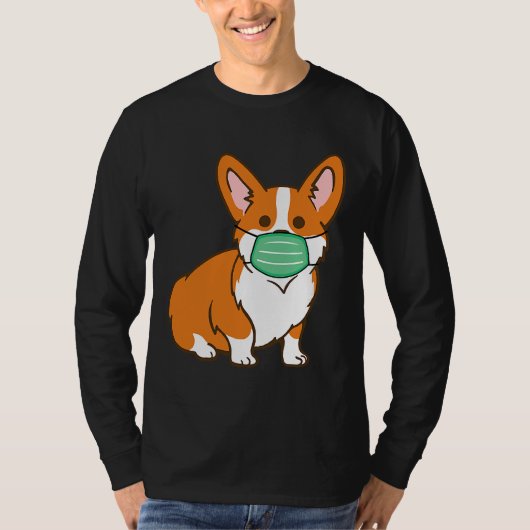 Corgi Dog Face Mask Social Distancing Antivirus T-shirt (Voorkant)