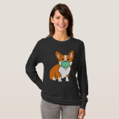 Corgi Dog Face Mask Social Distancing Antivirus T-shirt (Voorkant volledig)