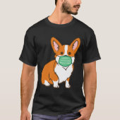 Corgi Dog Face Mask Social Distancing Antivirus T-shirt (Voorkant)