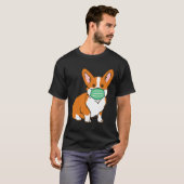 Corgi Dog Face Mask Social Distancing Antivirus T-shirt (Voorkant volledig)