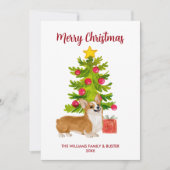 Corgi Dog Familie Kerstmis Feestdagenkaart (Voorkant)