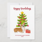 Corgi Dog Familie Kerstmis Feestdagenkaart (Voorkant)