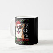 Corgi Dog Feliz Navidog Funny Kerstmis Koffiemok (Voorkant links)