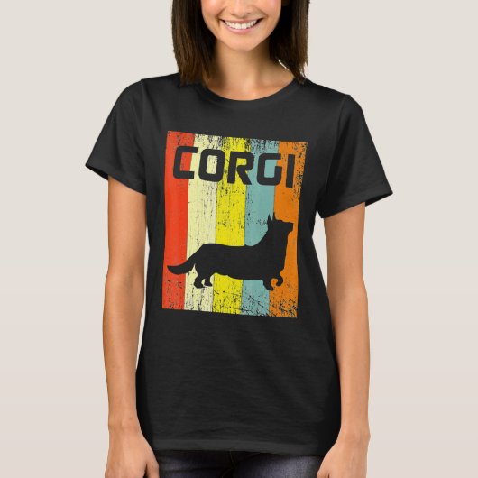 Corgi Dog Fun S Disco Retro I Dogs T-shirt (Voorkant)