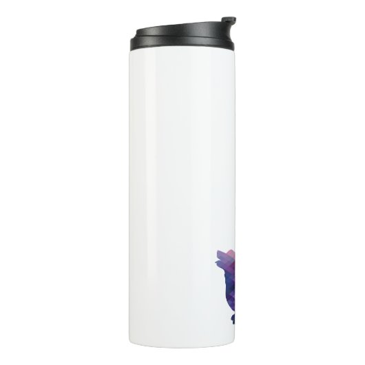 Corgi Dog Geometric Pattern Silhouette Paars Thermosbeker (Gedraaid links)