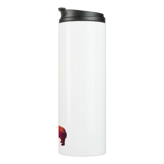 Corgi Dog Geometric Pattern Silhouette Paars Thermosbeker (Geroteerd rechts)