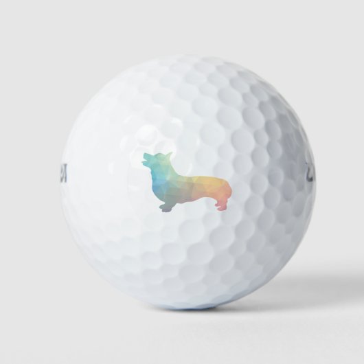Corgi Dog Geometric Pattern Silhouette Pastel Golfballen (Voorkant)