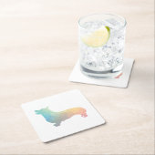 Corgi Dog Geometric Pattern Silhouette Pastel Kartonnen Onderzetters (Insitu)