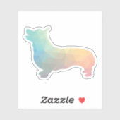 Corgi Dog Geometric Pattern Silhouette Pastel Sticker (Vel)