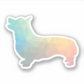Corgi Dog Geometric Pattern Silhouette Pastel Sticker (Voorkant)