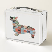 Corgi Dog Geometric Pattern Silhouette Pset (Achterkant)