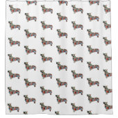 Corgi Dog Geometric Pattern Silhouette Pset Douchegordijn (Voorkant)