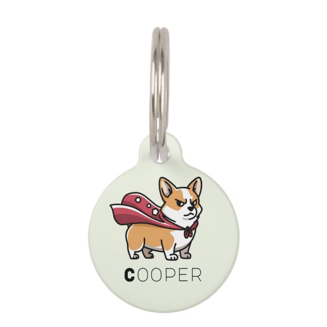 Corgi Dog Gepersonaliseerde Huisdier Naam ID Halsb Huisdierpenning (Voorkant)