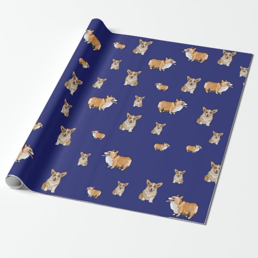Corgi Dog Gift Wrap Cadeaupapier (Uitgerold)