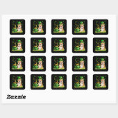 Corgi Dog Happy St. Patrick Day Vierkante Sticker (Vel)