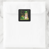 Corgi Dog Happy St. Patrick Day Vierkante Sticker (Tas)