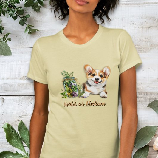 Corgi Dog Herbs als medicijn T-shirt