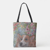 Corgi Dog Hiding in de onderbedding Tote Bag (Achterkant)