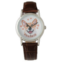 Corgi Dog Illustratie met hart en voornaam