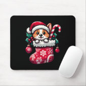 Corgi Dog In Christmas Stocking With Santa Hat Xma Muismat (Met muis)